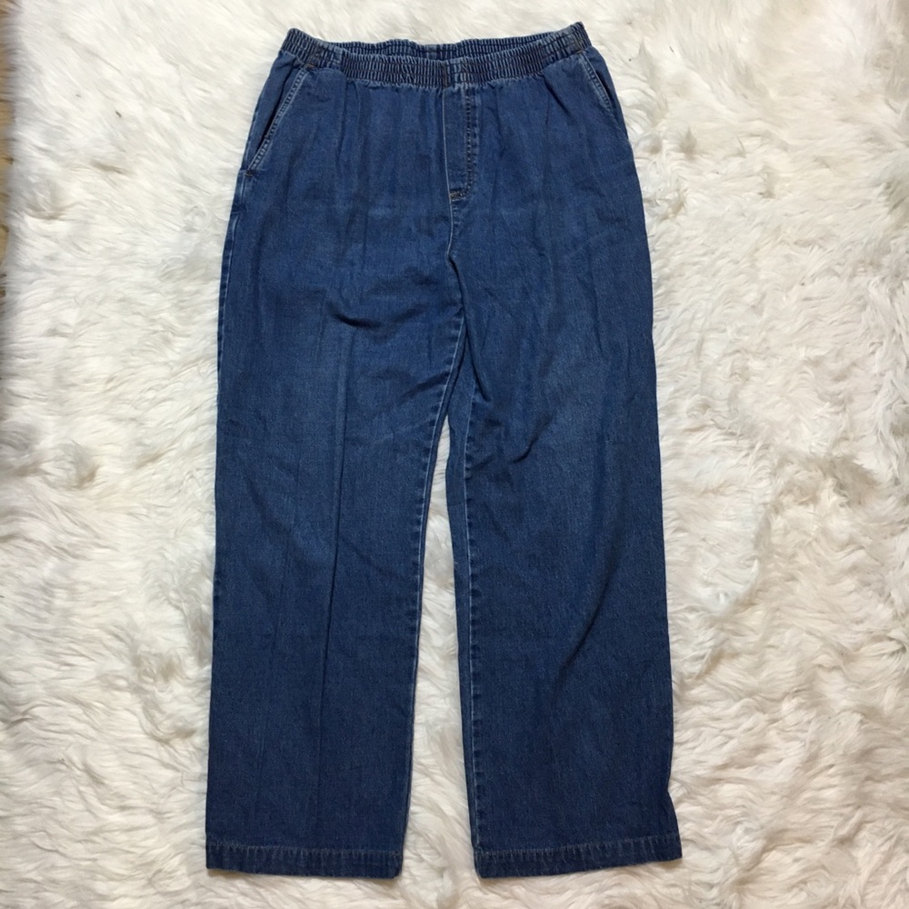 Plus size denim stretchy waist band jeans